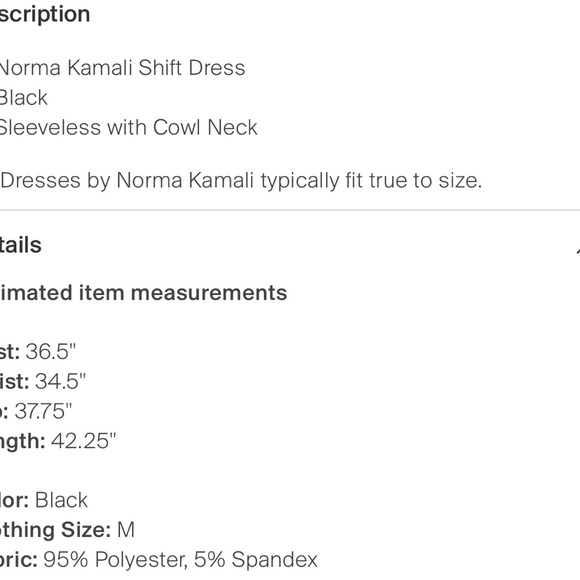 Black Norma Kamali Shift Dress - size Medium - Picture 4 of 4
